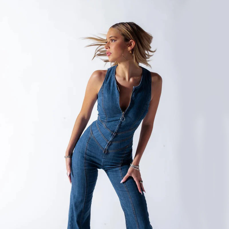 Carice™ | Rugloze Denim Jumpsuit