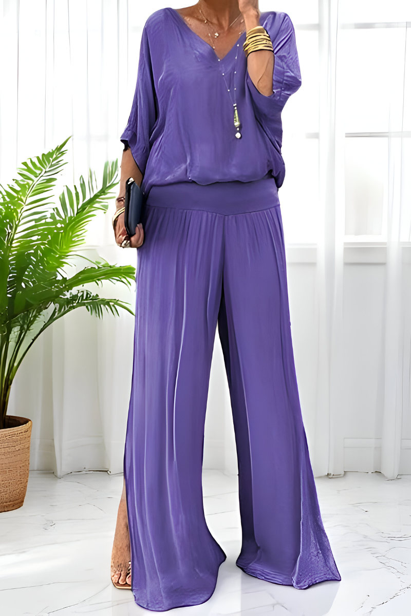 Hennie™ | Elegante Jumpsuit met Wijde Pijpen