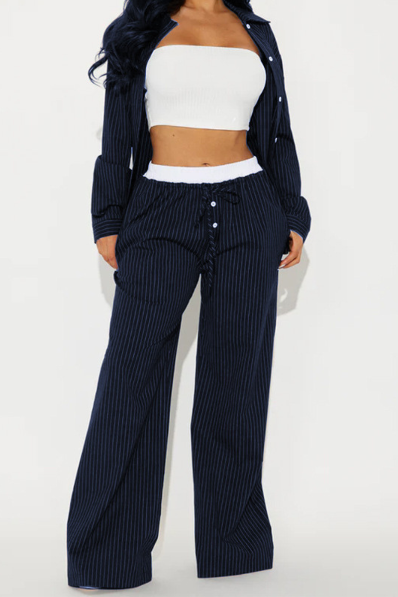 Tessa™ | Gestreepte Comfortabele Tweedelige Set