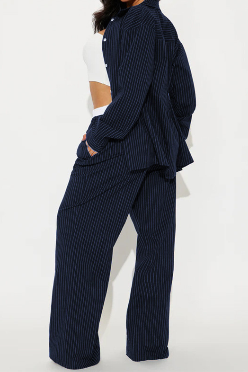 Tessa™ | Gestreepte Comfortabele Tweedelige Set