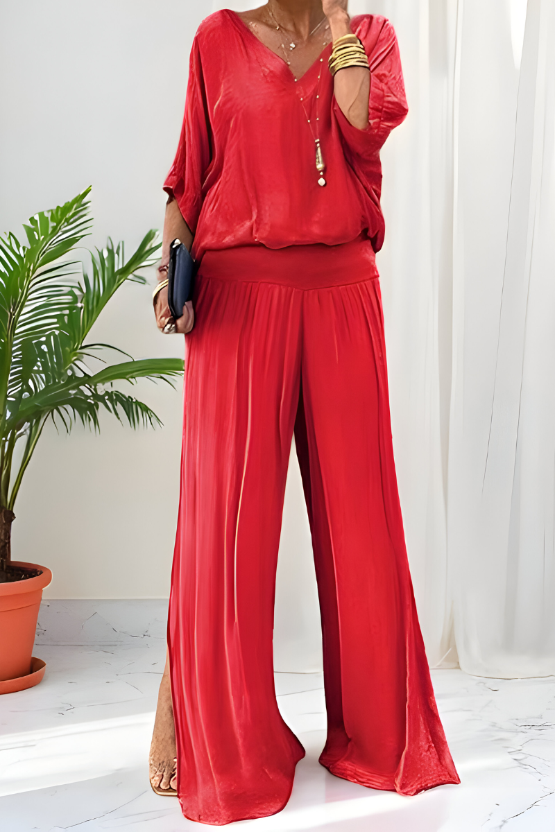 Hennie™ | Elegante Jumpsuit met Wijde Pijpen