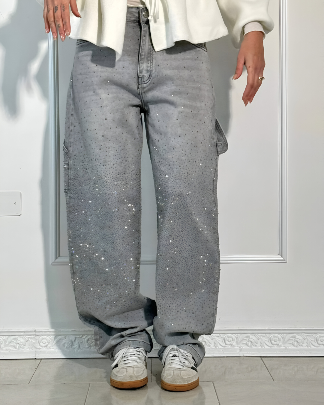 Loua™ | Denim Jeans met Sterrenstof