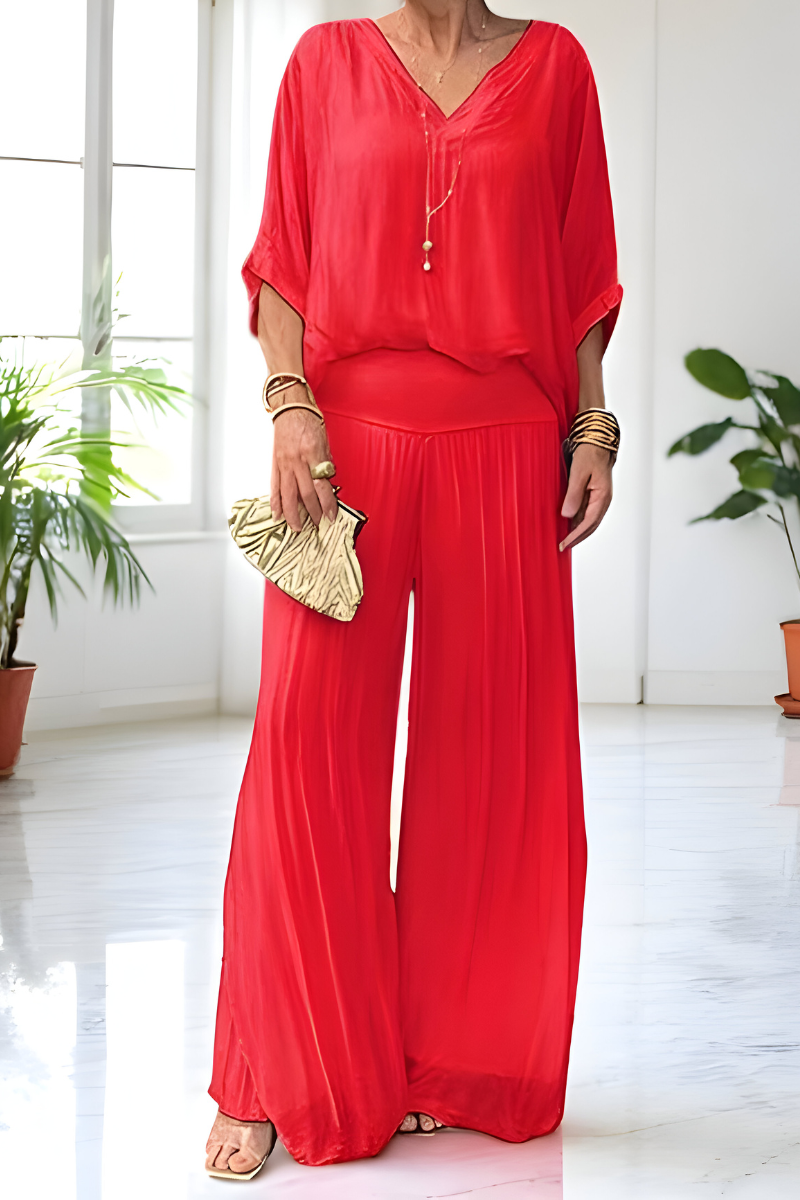 Hennie™ | Elegante Jumpsuit met Wijde Pijpen