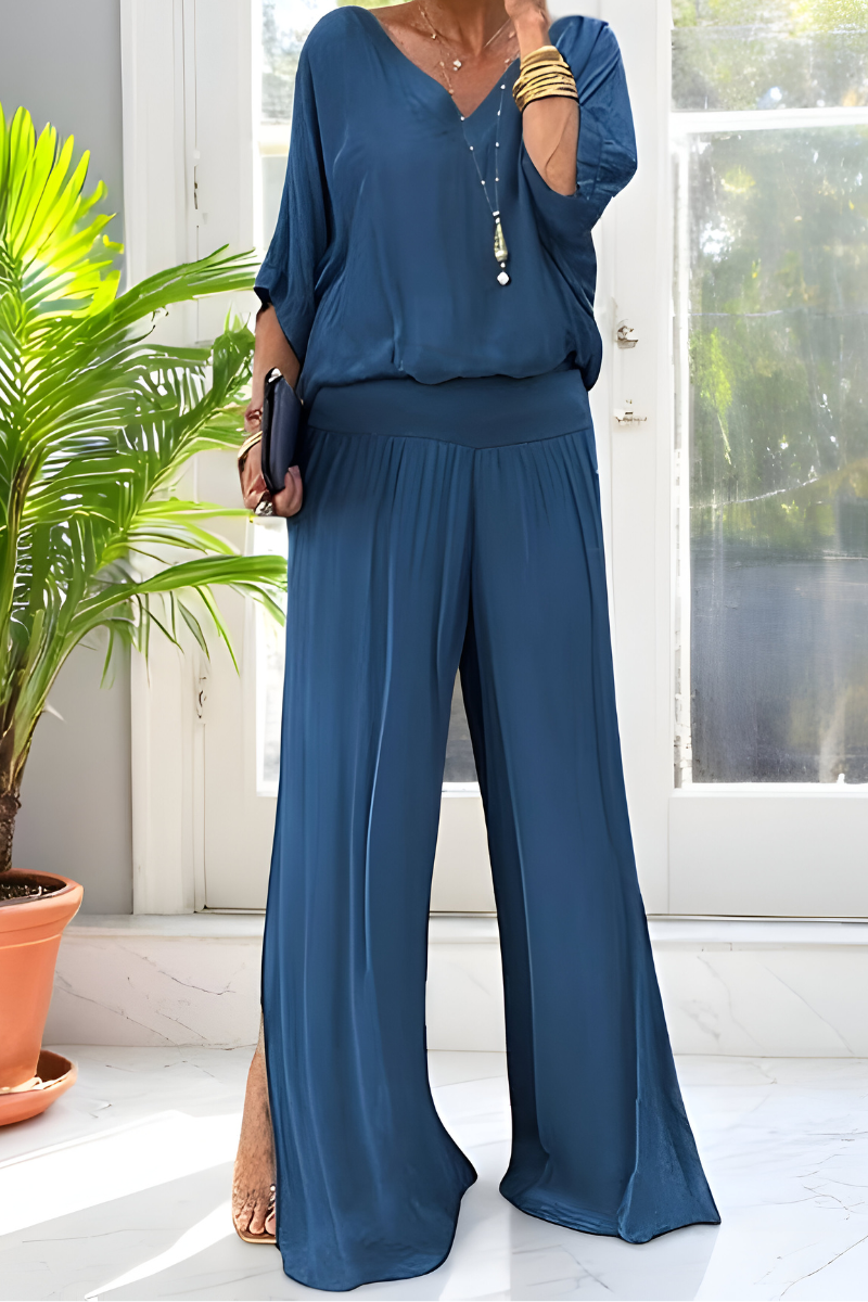 Hennie™ | Elegante Jumpsuit met Wijde Pijpen