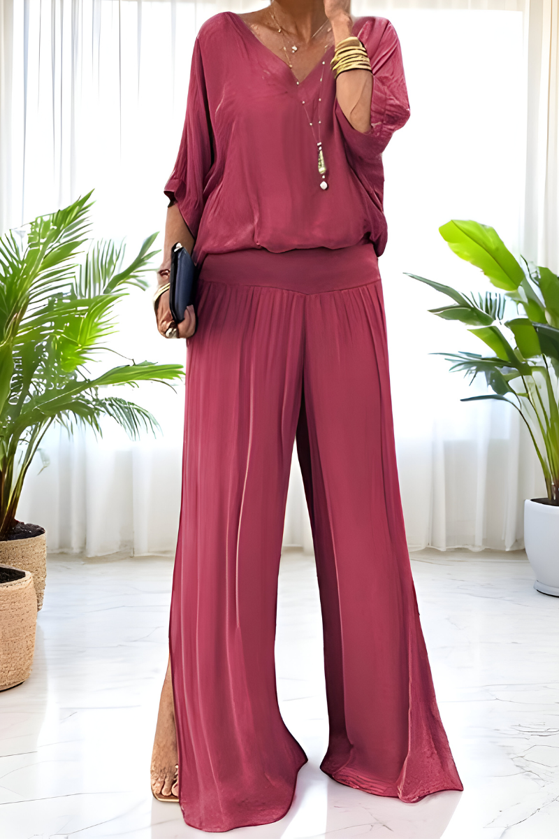 Hennie™ | Elegante Jumpsuit met Wijde Pijpen