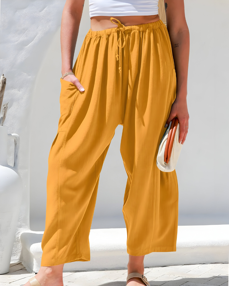 Elisa™ | Luchtige linnen broek met elastische taille