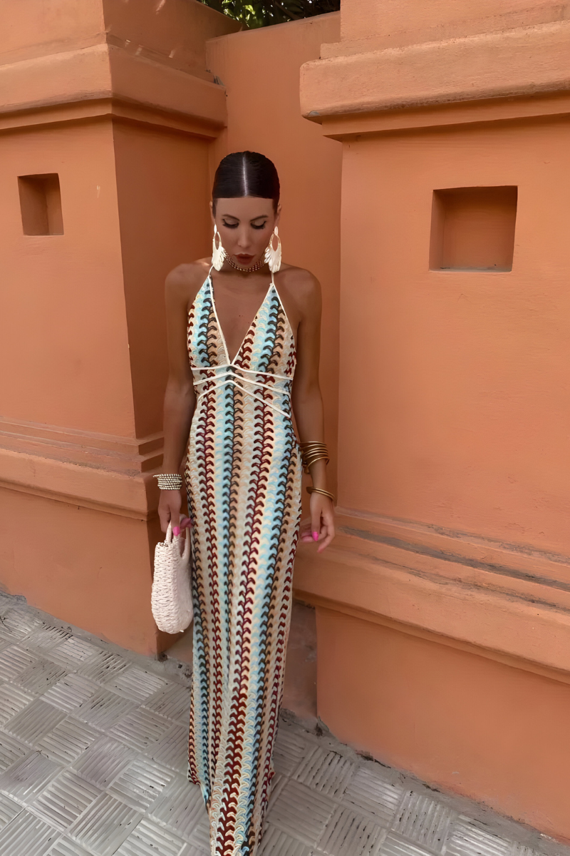 Solena™ | Boho maxi-jurk met open rug