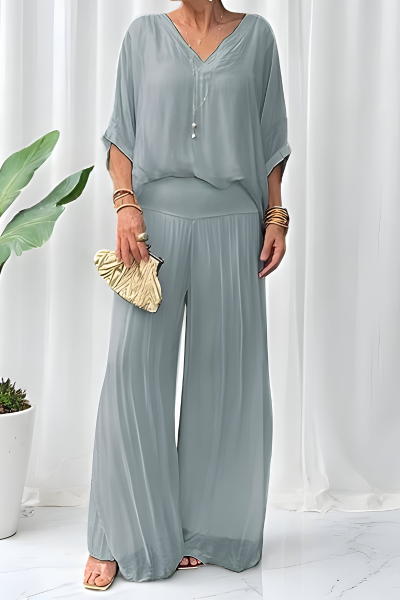 Hennie™ | Elegante Jumpsuit met Wijde Pijpen