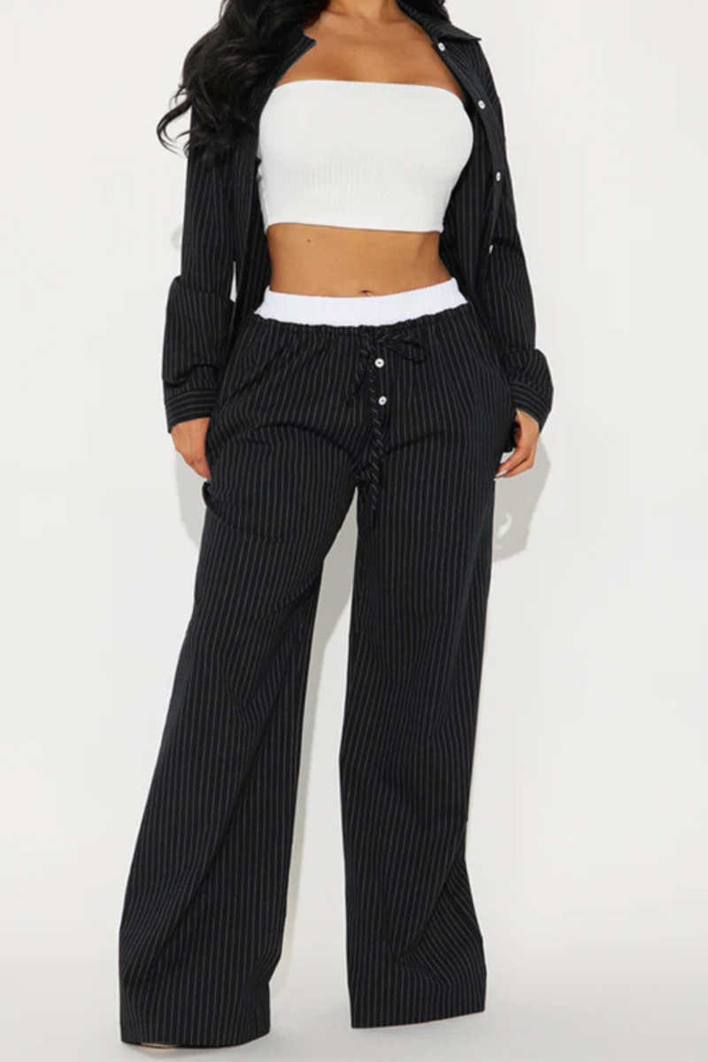 Tessa™ | Gestreepte Comfortabele Tweedelige Set