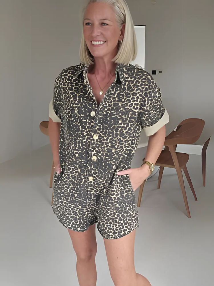 Maya™ | Mini Romper met Luipaardprint