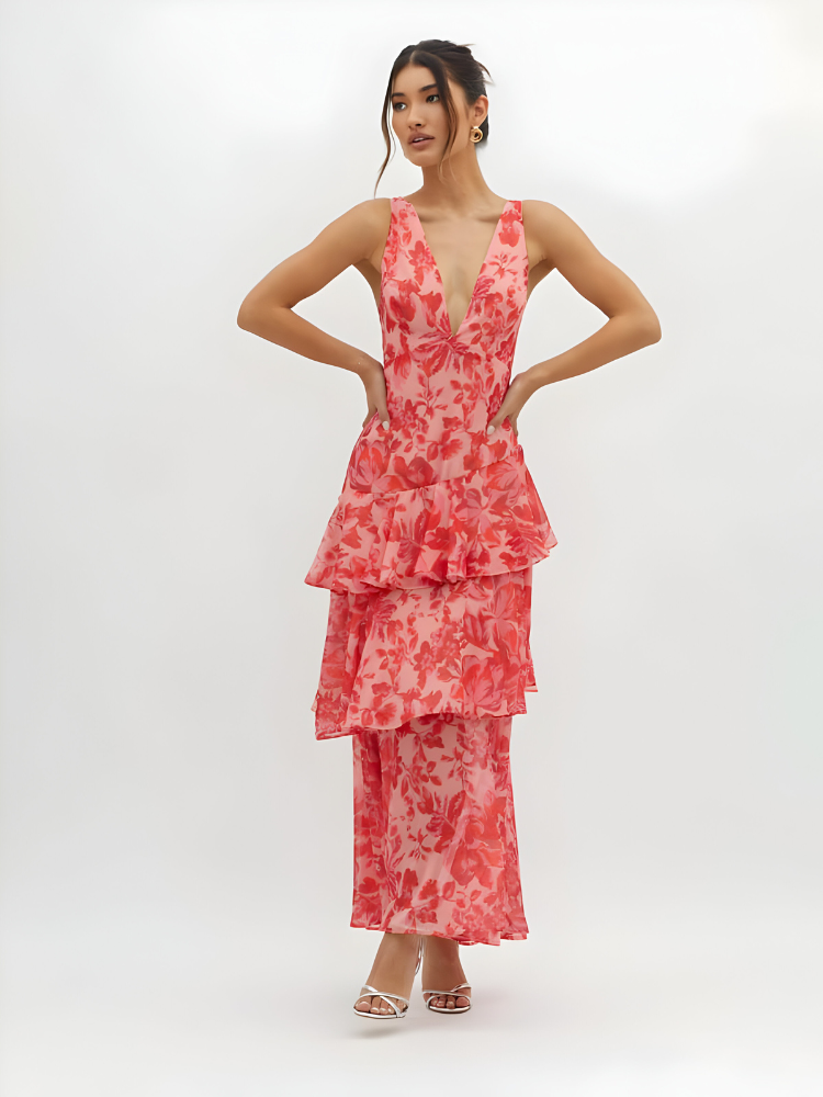 Heleen™ | Maxi Jurk met Bandjes en Ruches