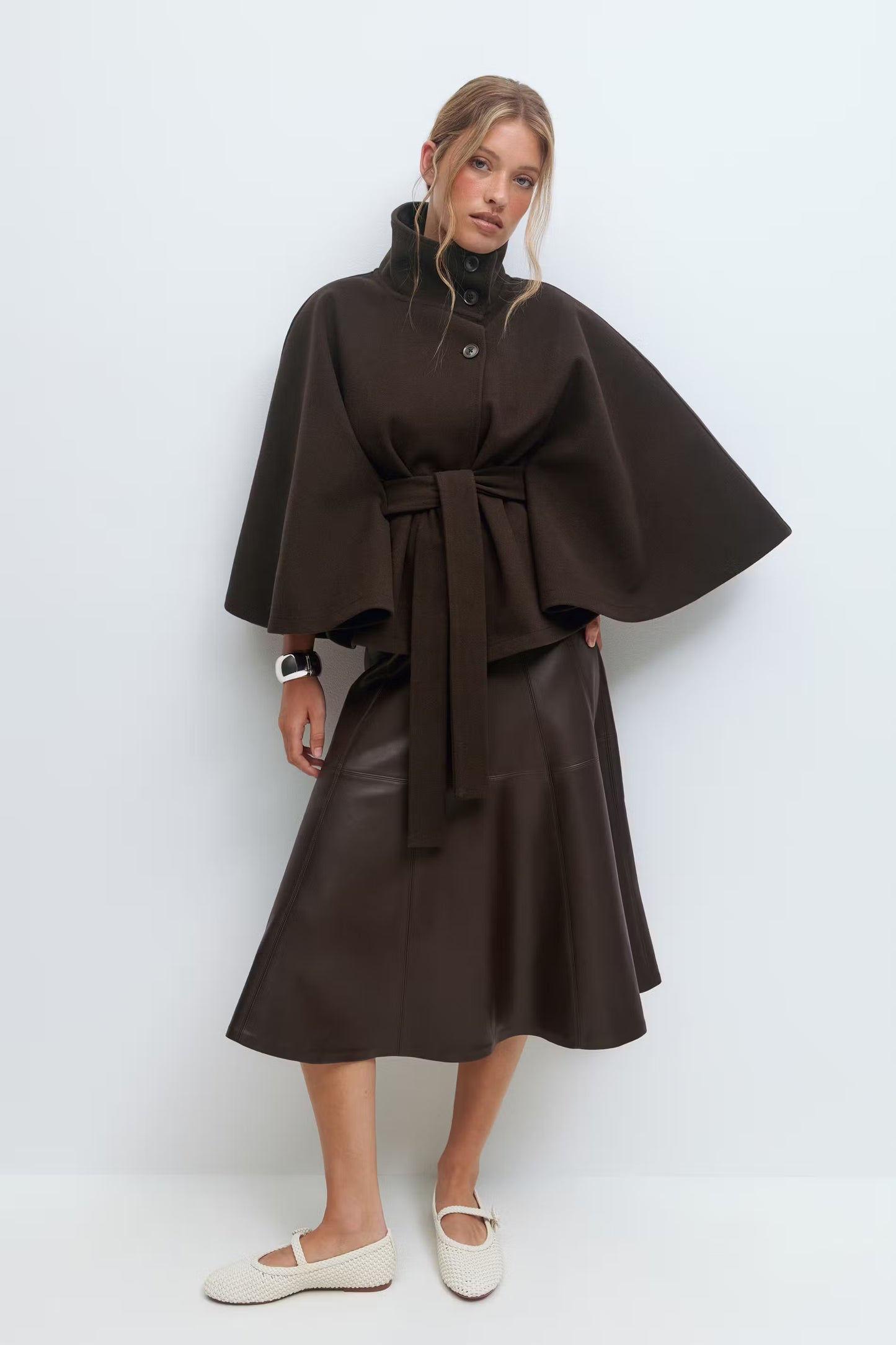 Aurora™ | Elegante Wolmix Cape met Ceintuur