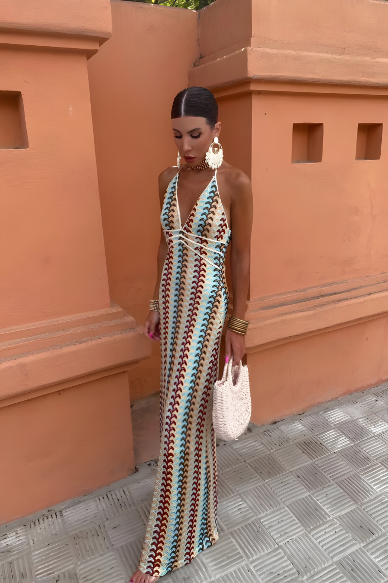 Solena™ | Boho maxi-jurk met open rug