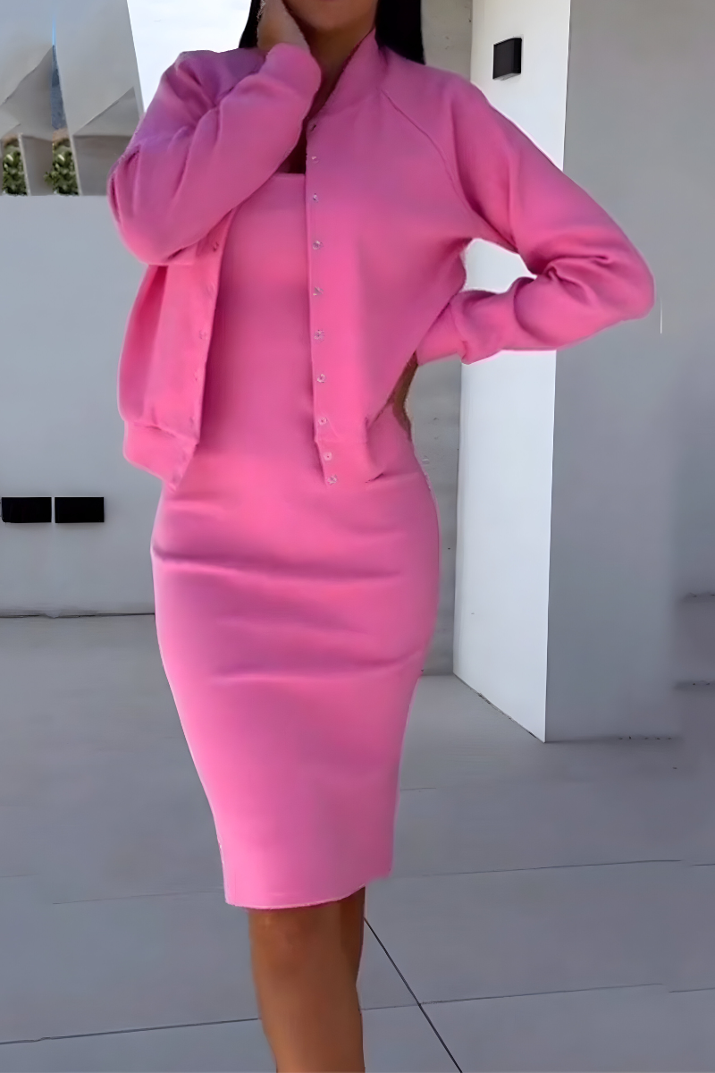 Fleur™ | Comfortabele Midi Jurk met Bijpassend Vest