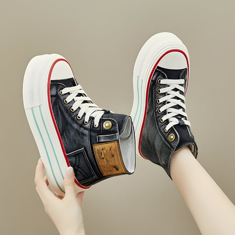 Linde™ | Orthopedische Hoge Sneakers met spijkerstof