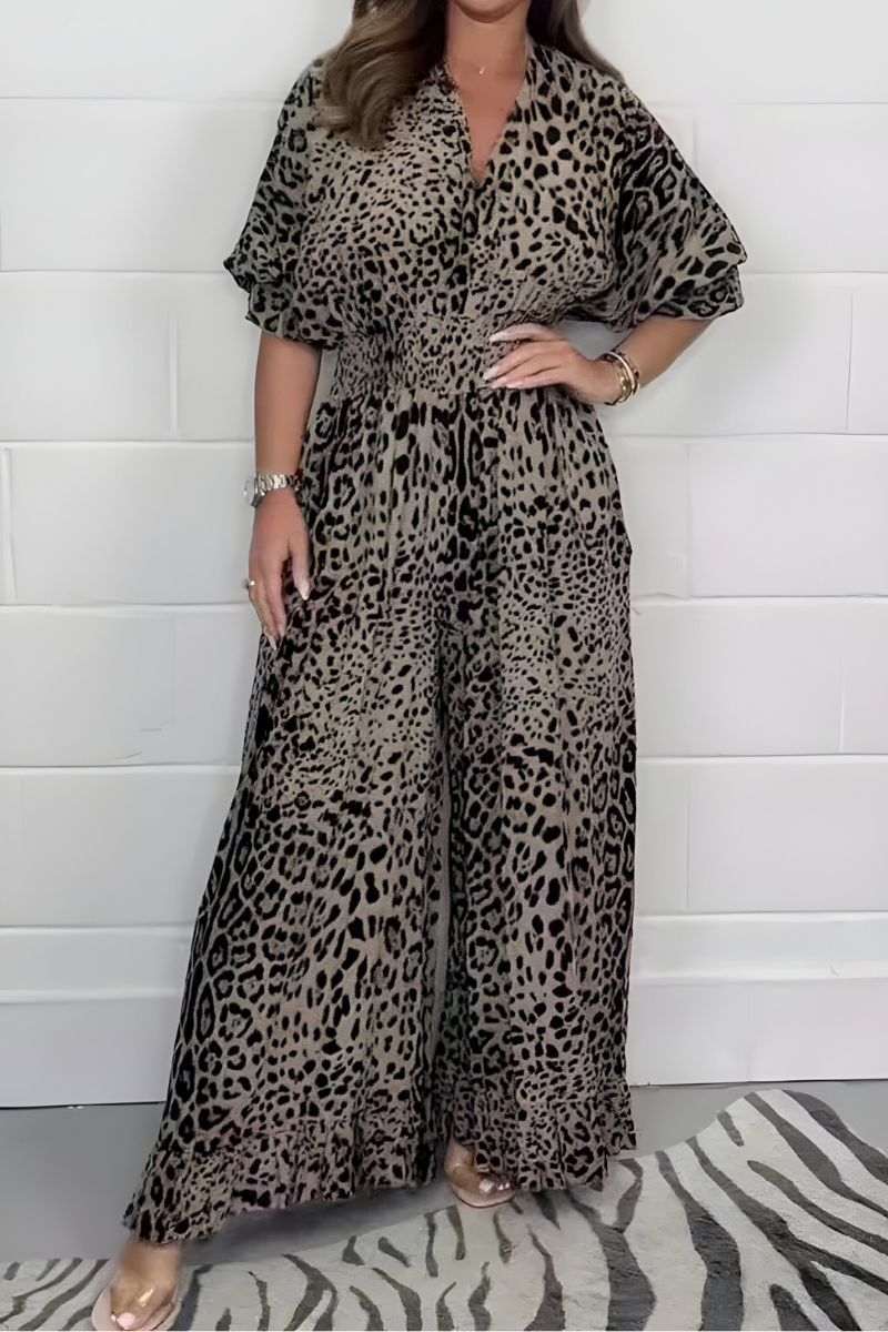 Merel™ | Luipaardprint Casual Loose Jumpsuit