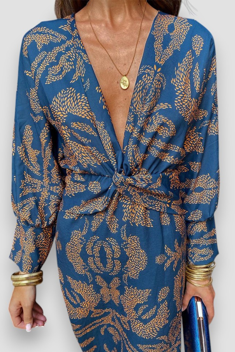 Carice™ | Luxe Maxi-jurk met Gedraaide Voorkant