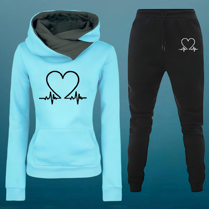 Linda™ | Knusse Heartbeat Hoodie & Joggingbroek Set