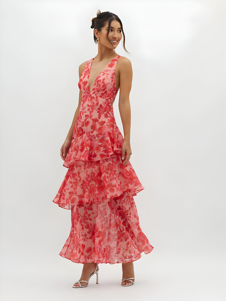 Heleen™ | Maxi Jurk met Bandjes en Ruches