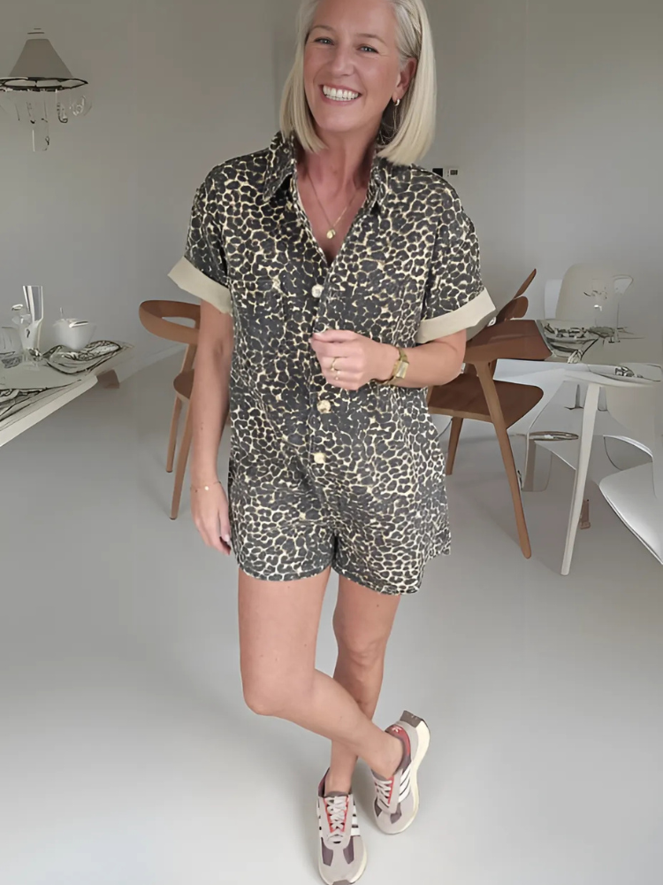 Maya™ | Mini Romper met Luipaardprint