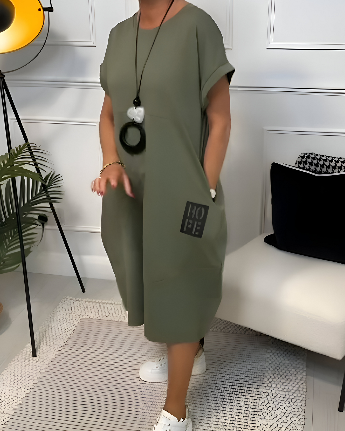 Marloes™ | Casual Hoodie Jurk Met Zakken