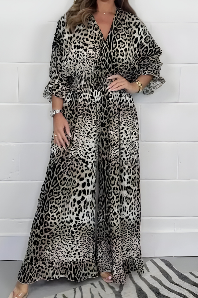 Merel™ | Luipaardprint Casual Loose Jumpsuit