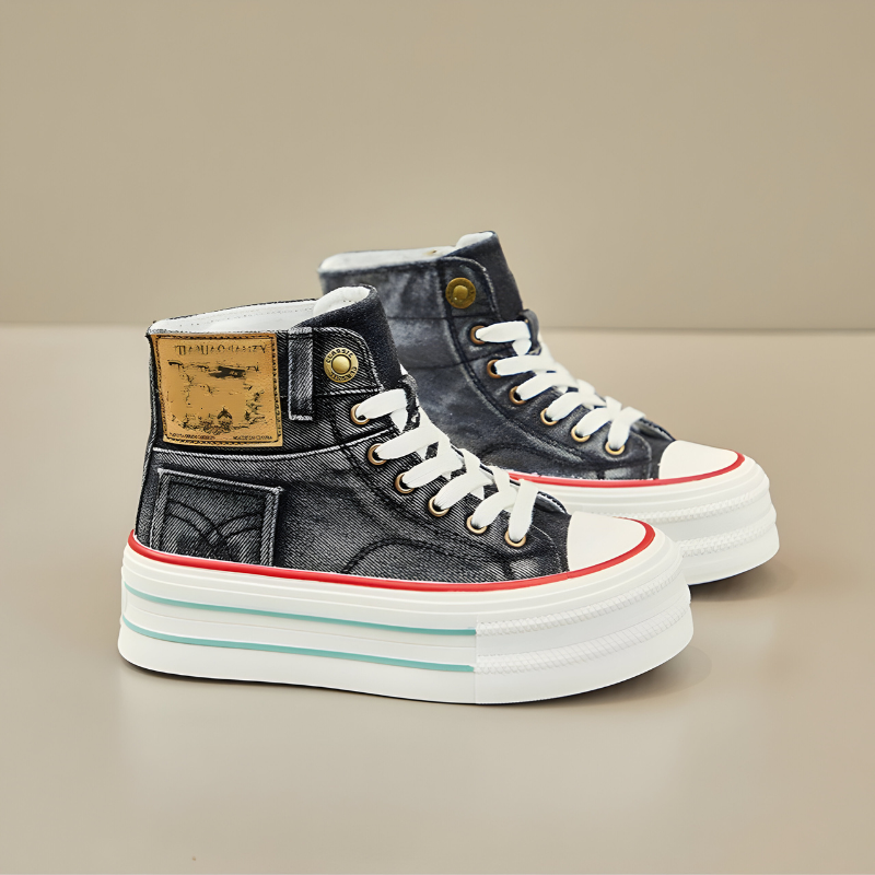 Linde™ | Orthopedische Hoge Sneakers met spijkerstof