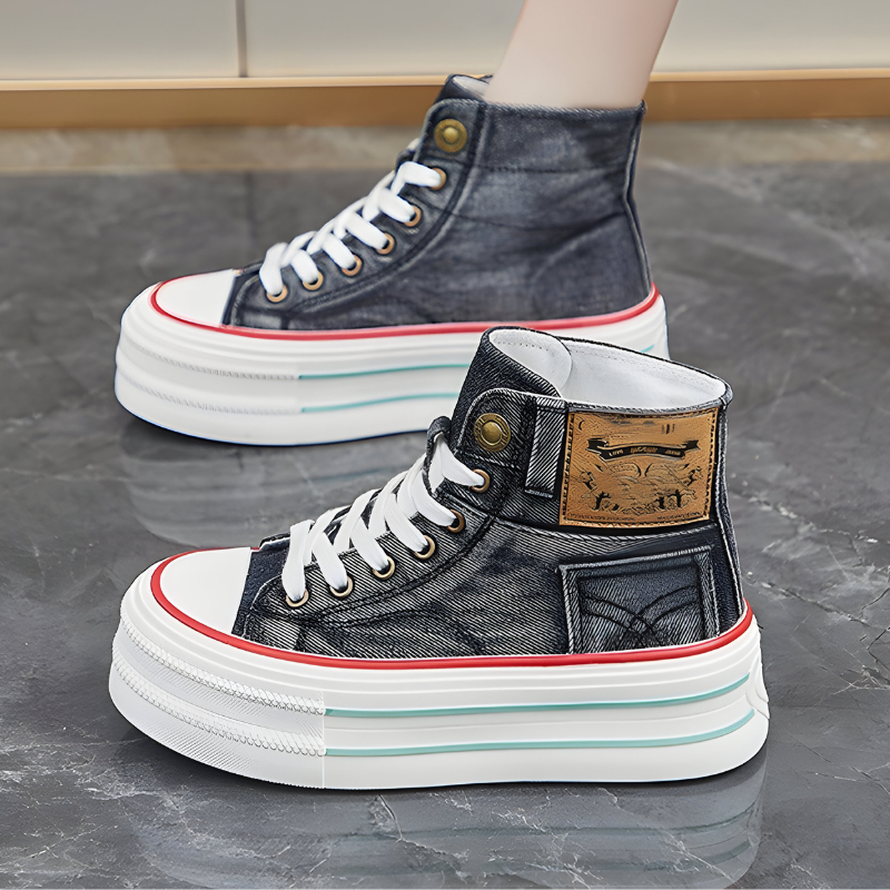 Linde™ | Orthopedische Hoge Sneakers met spijkerstof