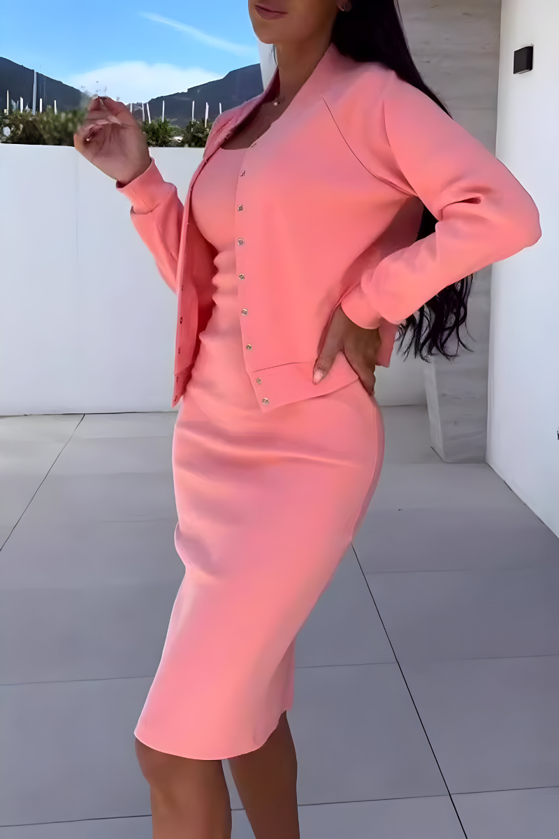 Fleur™ | Comfortabele Midi Jurk met Bijpassend Vest