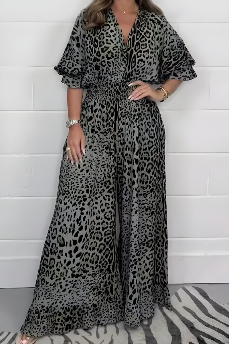 Merel™ | Luipaardprint Casual Loose Jumpsuit