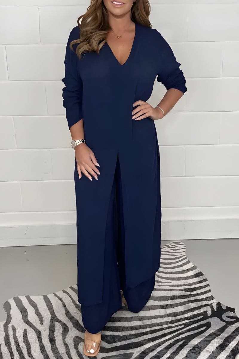 Michelle™ | Korte mouwen top + wijde broek