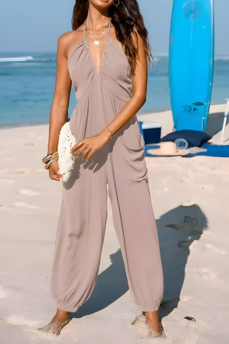 Noémi™ | Halter Jumpsuit met Zakken