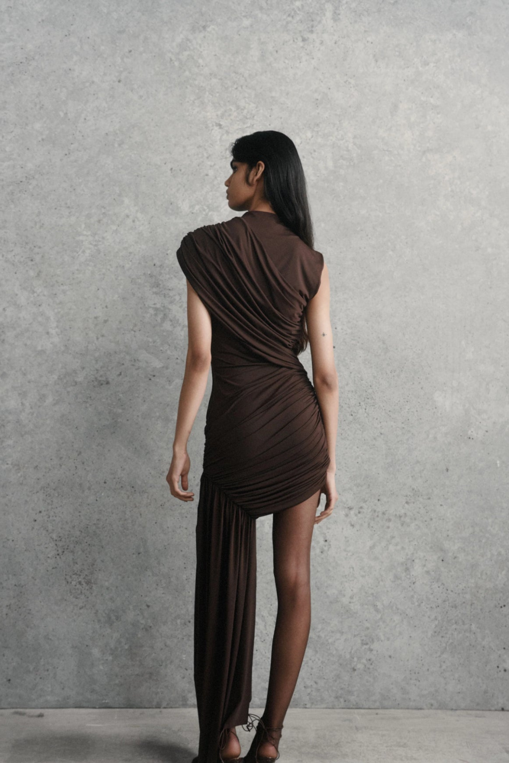 Jade™ | Luxe Asymmetrische Jurk met Elegante Drapering