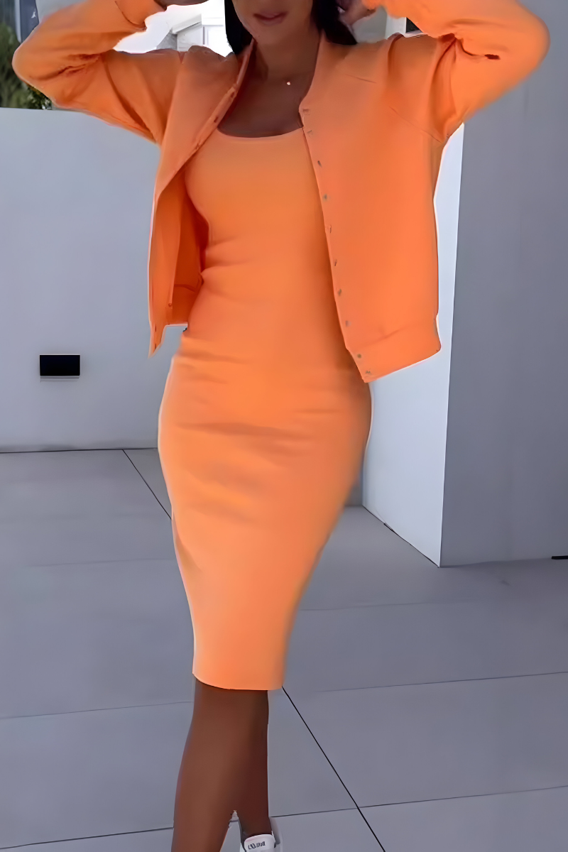 Fleur™ | Comfortabele Midi Jurk met Bijpassend Vest