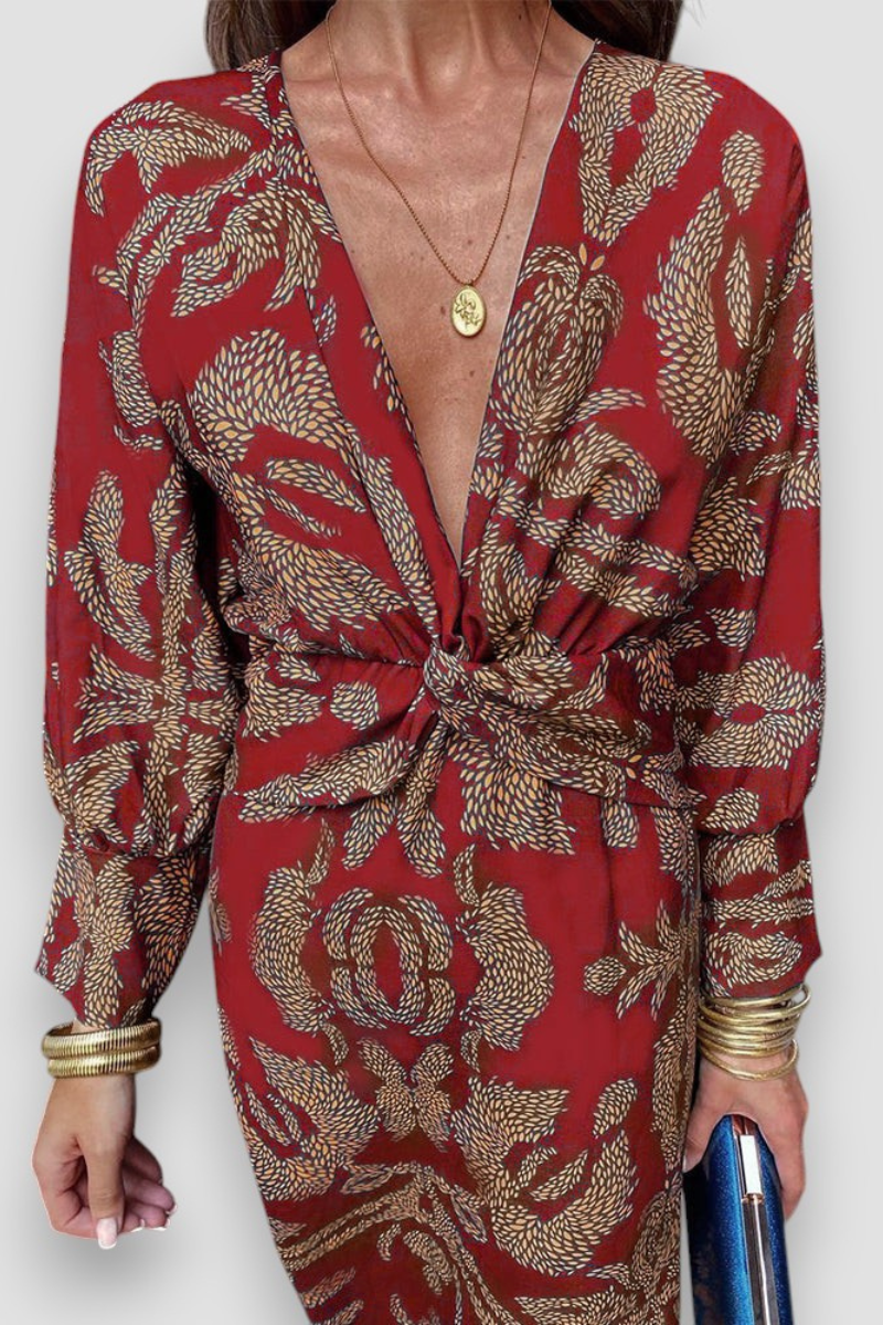 Carice™ | Luxe Maxi-jurk met Gedraaide Voorkant