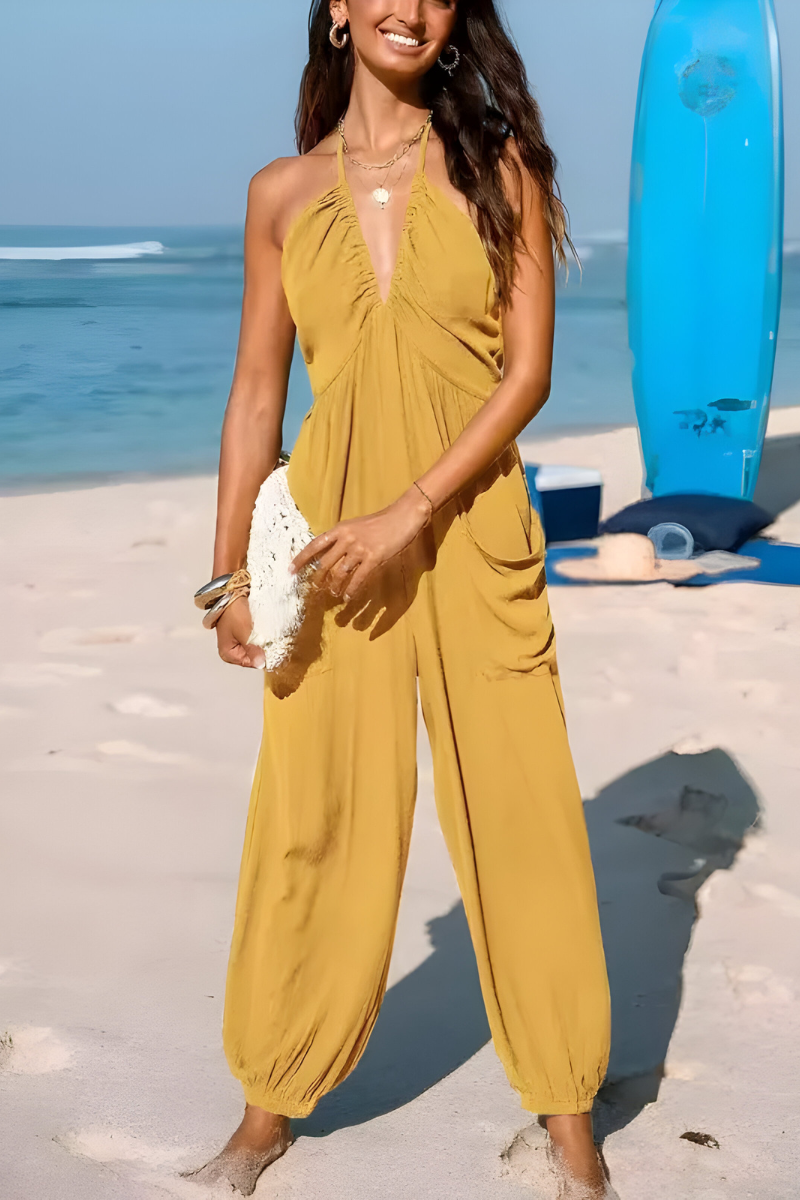 Noémi™ | Halter Jumpsuit met Zakken