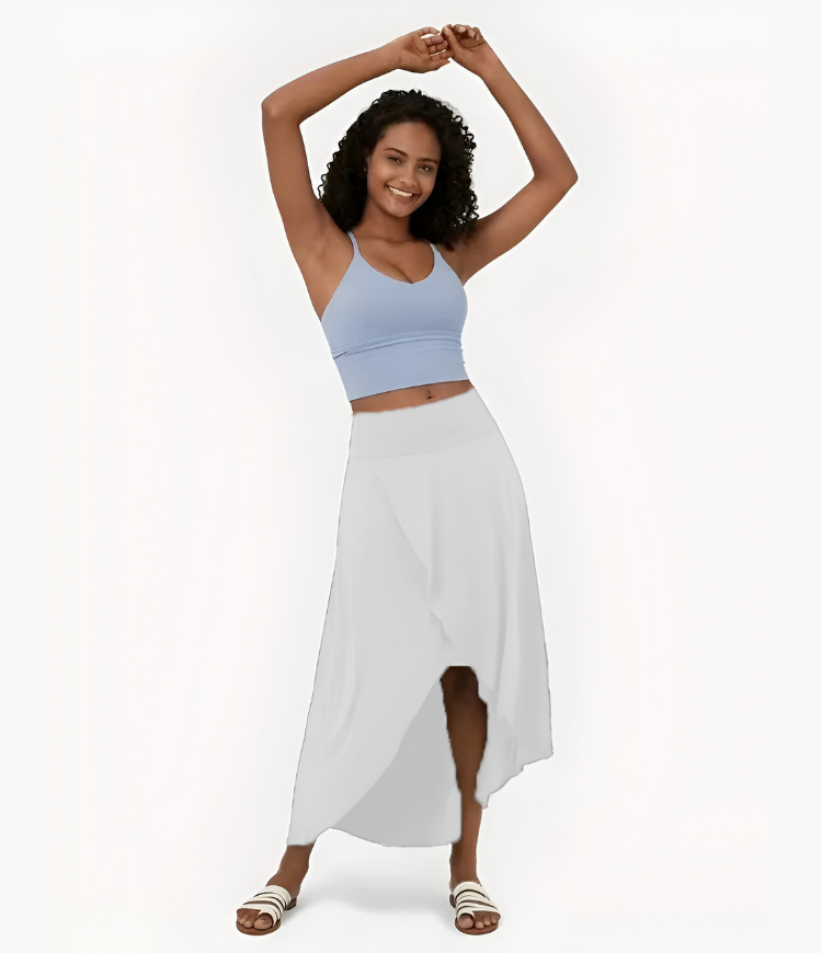 Elise™ | 2-in-1 sneldrogende casual midi rok met hoge taille en lage ruches