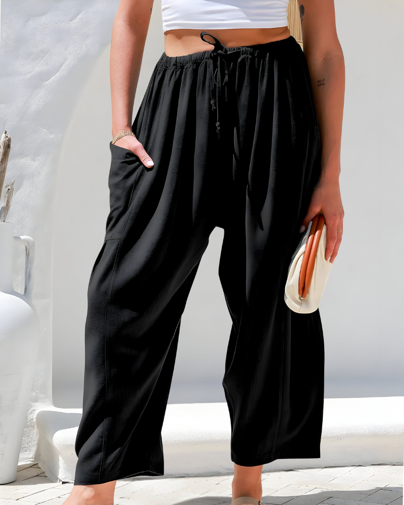 Elisa™ | Luchtige linnen broek met elastische taille