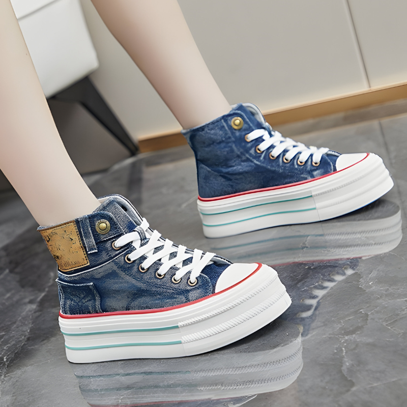 Linde™ | Orthopedische Hoge Sneakers met spijkerstof