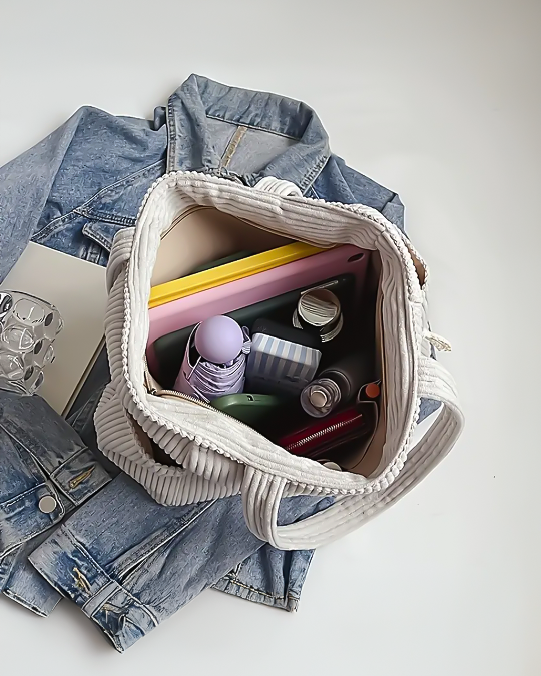 Lea™  | Geribde Draagtas Met Koorddetail (1+1 Gratis)