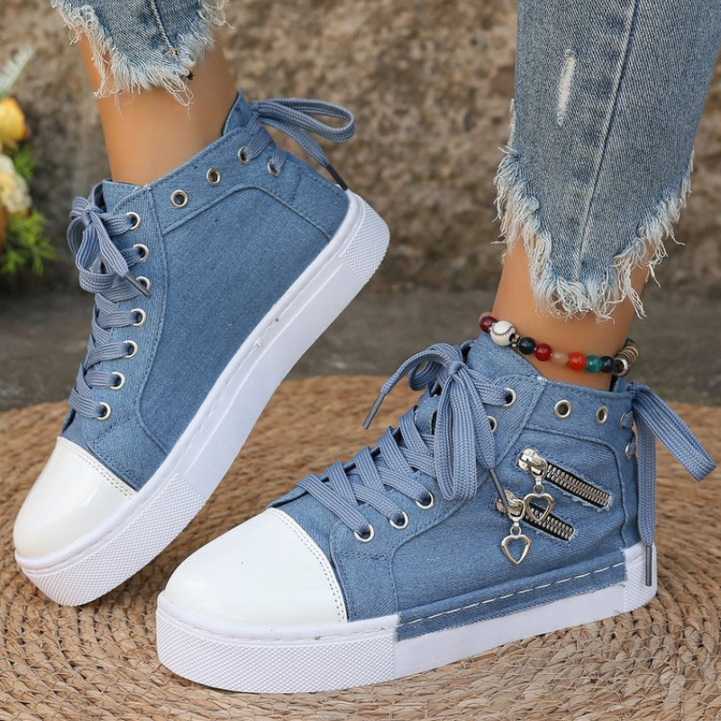 Kim™ | Orthopedische Hoge Sneakers met spijkerstof