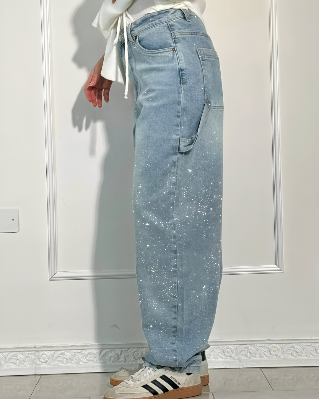 Loua™ | Denim Jeans met Sterrenstof