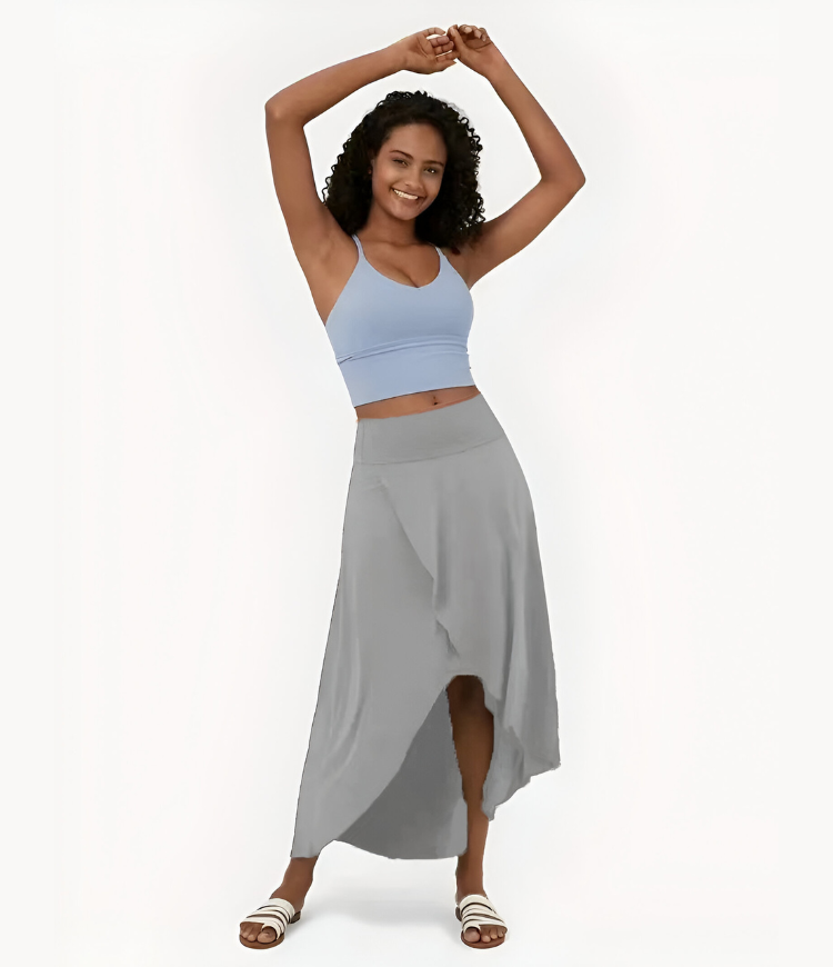 Elise™ | 2-in-1 sneldrogende casual midi rok met hoge taille en lage ruches