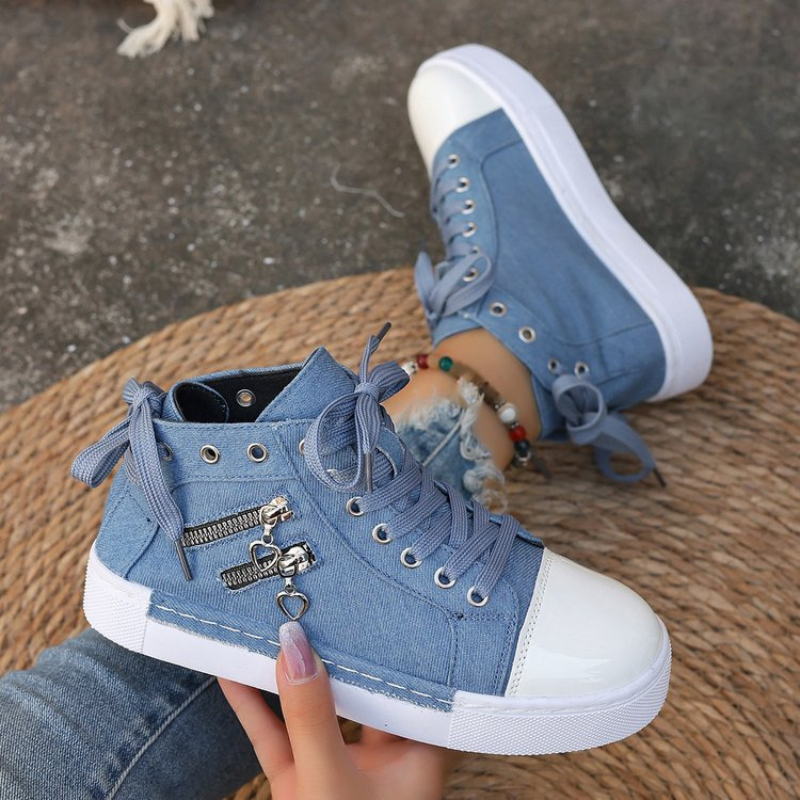 Kim™ | Orthopedische Hoge Sneakers met spijkerstof