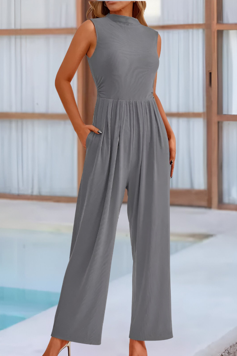 Noah™ | Elegante Mouwloze Jumpsuit met Hoge Taille