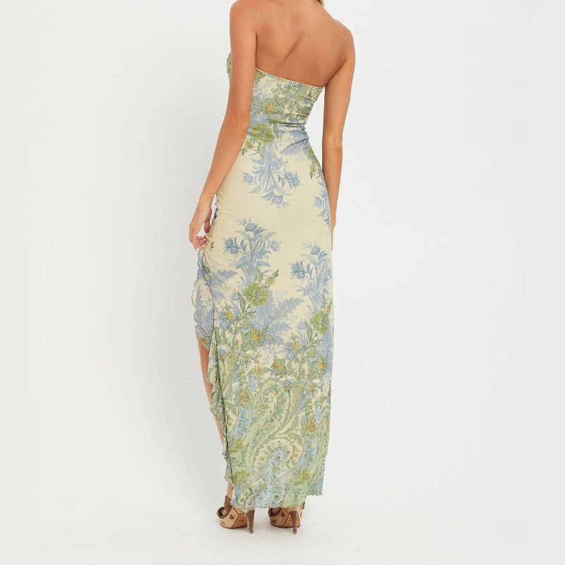 Merel™ | Zachte Bloemen Strapless Jurk