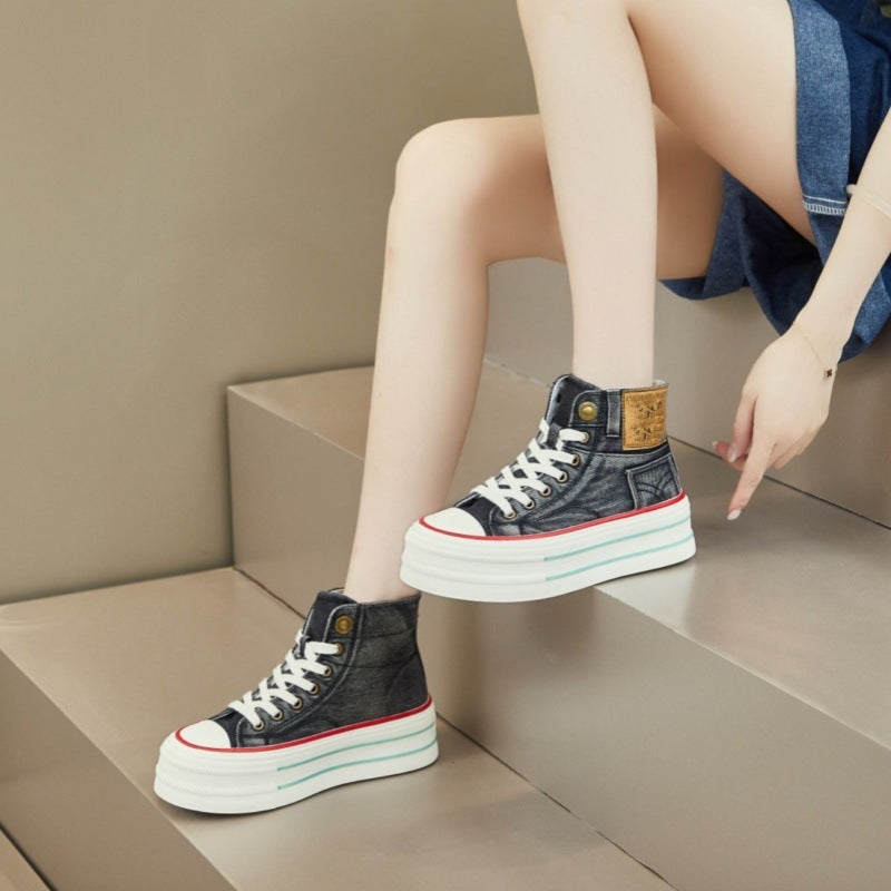 Linde™ | Orthopedische Hoge Sneakers met spijkerstof