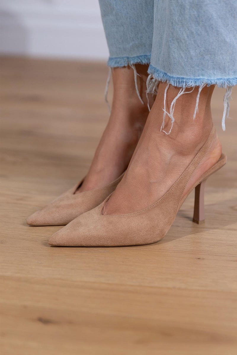 Marlena™ | Nude slingback pumps met hoge hak