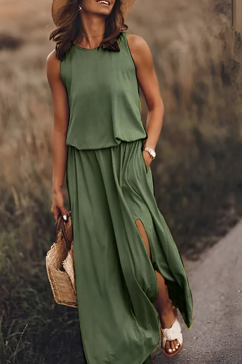 Sophie™ | Elegante Mouwloze Maxi Jurk met Tailleband