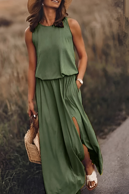 Sophie™ | Elegante Mouwloze Maxi Jurk met Tailleband